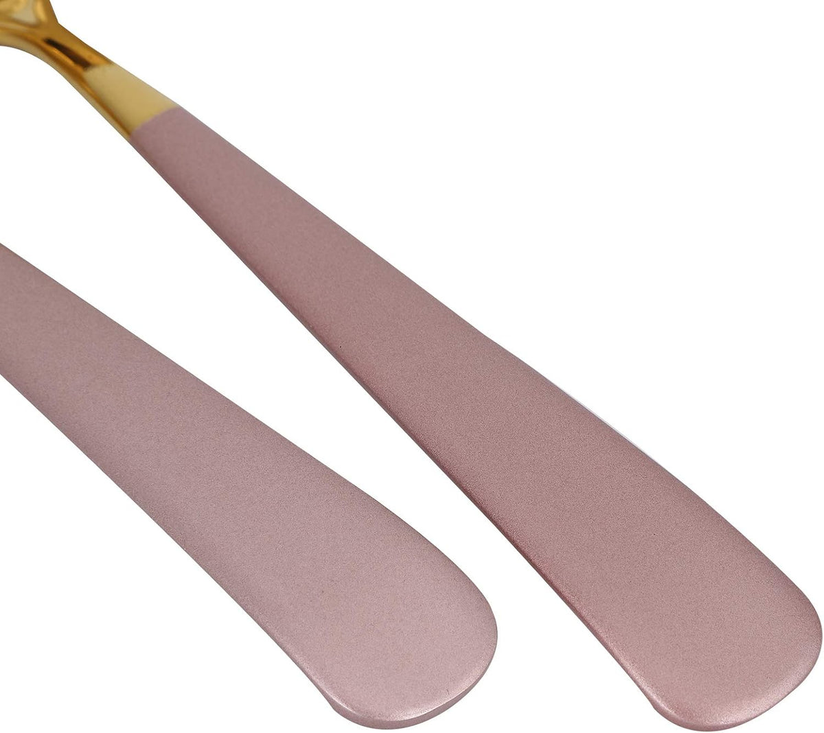 Premium Stainless Steel Soup Spoon Slotted Spoon Set Mirror Polish Ergonomic Handle Kitchen Cutlery for Dining Cooking Gift (Pink Gold)