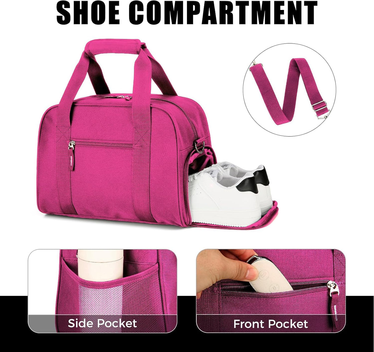 14 inch Small Gym Bag with Shoe Compartment