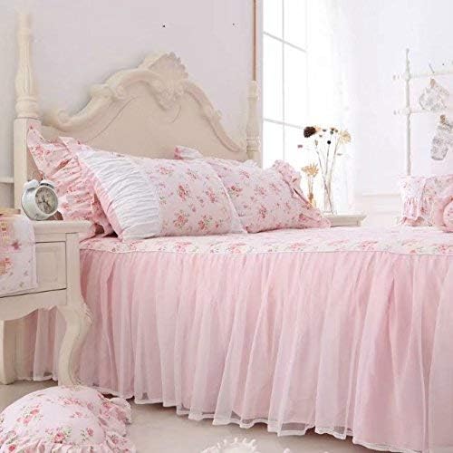 Pink Rose Lace Dust Queen Ruffle Bed Skirt 18 Inch Drop Girls Bed Sheets
