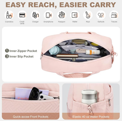 Gym Bag for Women, Lightweight Sport Workout Purse for Travel Pink