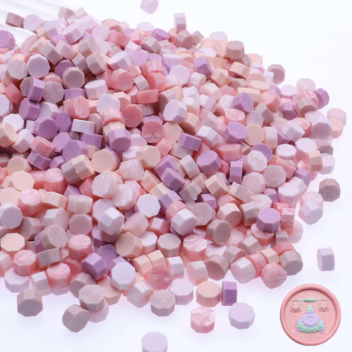 600Pcs Wax Seal Beads, Sealing Wax Beads for Waxseal Stamp, Waxsealbeads Set with 6 Colors Perfect for Giftsealing, Letter Sealing,Wedding Card, Envelopessealing (Pink)