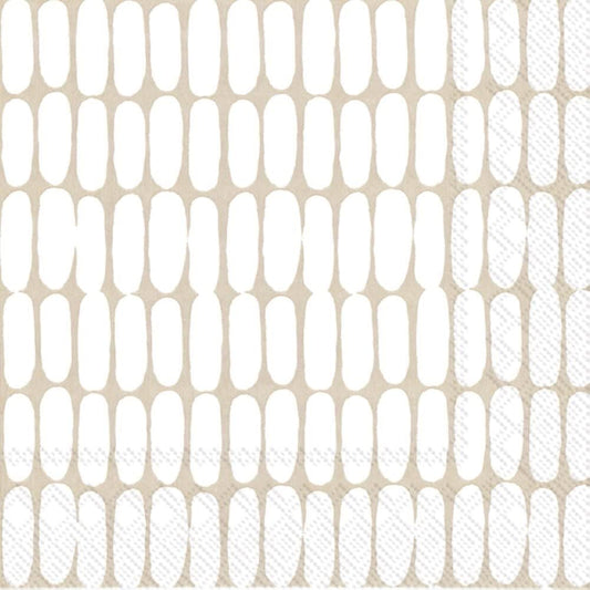 IHR Ideal Home Range Cocktail Napkins Disposable 3-Ply Paper Party Napkin Pack, 5" x 5", Alku Cream, 20-Count