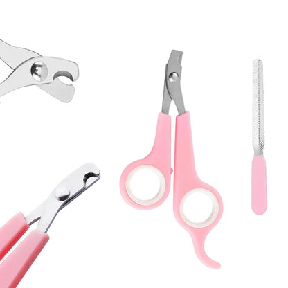 9PCS Small Animal Grooming Kit, Cleaning Brush Removes Loose Hair, Pet Bath Brush,Shampoo Brush, Nail Clipper, Flea Comb For Rabbit, Puppy, Kitten, Guinea Pig (9PCS-Pink)