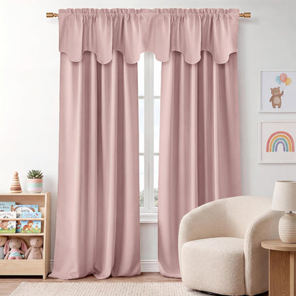 Lavender Pink Blackout Valance Tier for Girl's Room Baby Nursery