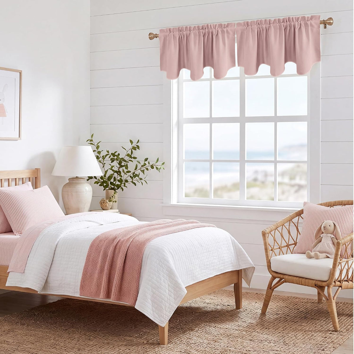 Lavender Pink Blackout Valance Tier for Girl's Room Baby Nursery