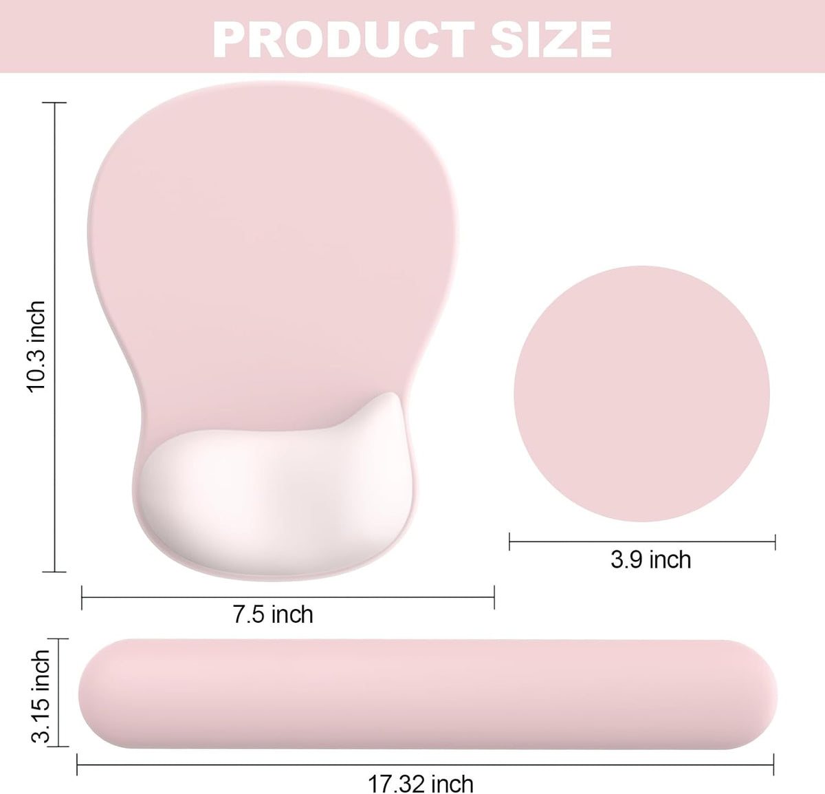 Ergonomic Mouse Pad with Wrist Rest and Keyboard Wrist Rest, Gel Mousepad