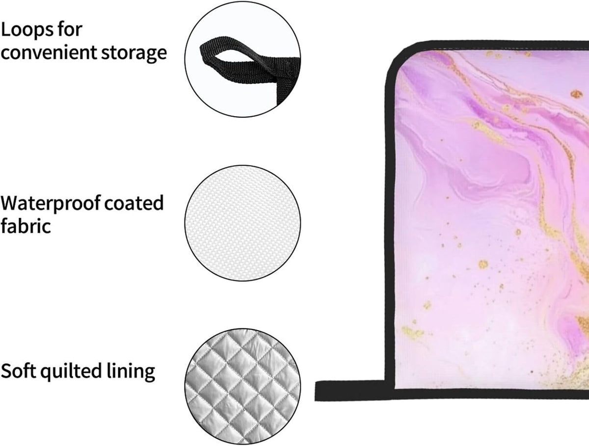 Oven Mitts and Pot Holders Set Pastel Light Pink Marble Abstract Heat Resistant Kitchen Gloves 2 Oven Mitts and 2 Pot Holders for Cooking Baking BBQ
