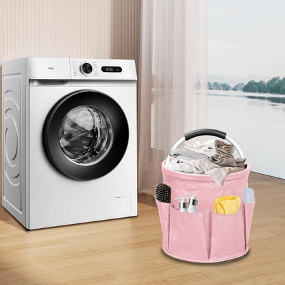 17L Cleaning Caddy with Handle, Foldable Cleaning Bucket, Pink