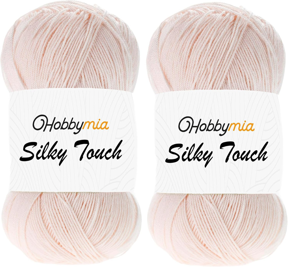 Silky Touch Acrylic Yarn - Soft Sport Weight Yarn for Crochet & Knitting - 100g / 383yds - 100% Microfiber Acrylic - Lightweight Fine Smooth Yarn(Pink - Light Peach, 2 Skeins)