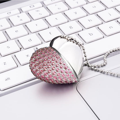 64GB Heart Shape USB 2.0 Flash Drive, Pink