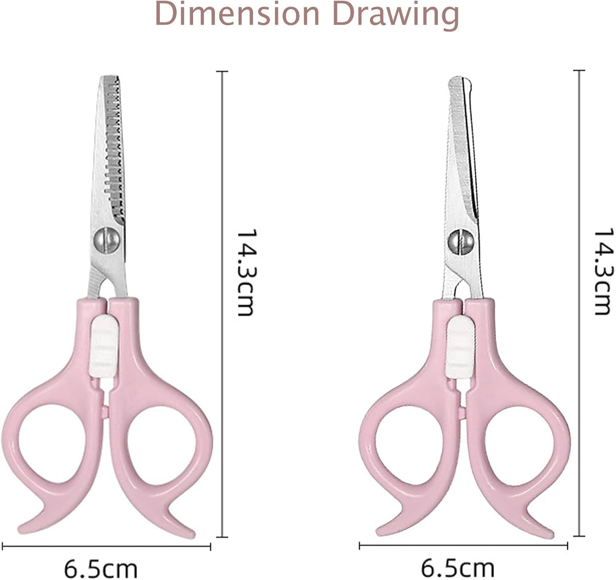 Ergonomic Safety-Lock Hair Scissor Set – Professional Precision Cutting & Thinning Shears with Secure Slide Lock for Children and Adult - Pink