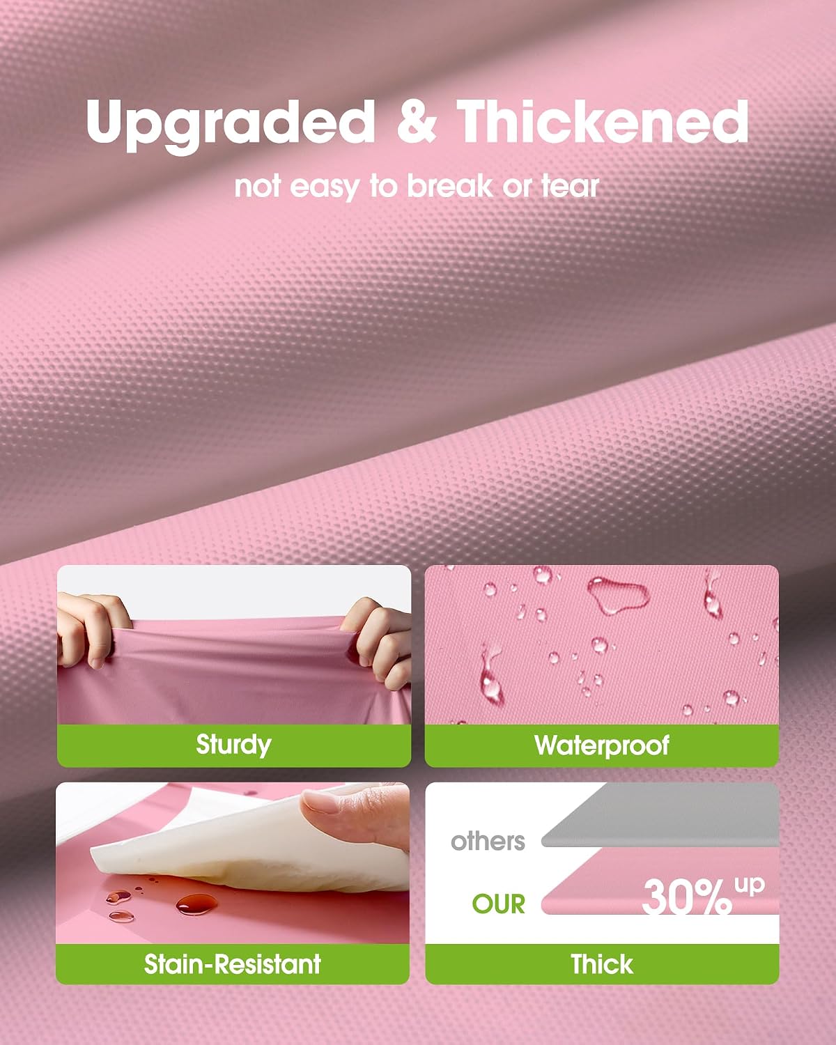 Plastic Table Cloth Disposable 12 Pack, 84'' Round Table Cloths, Easter Party, Valentines, Mothers Day Decorations, Tablecloths, Round, Pastel Plastic Cover, Leakproof & Sturdy, Pink