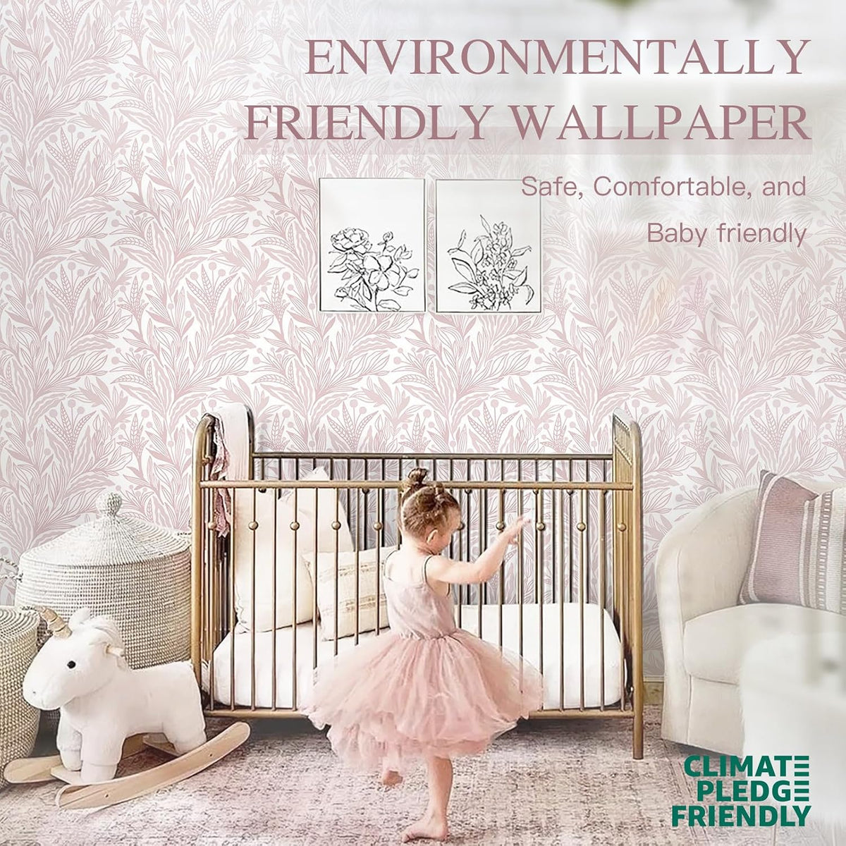 Dimoon Pink Peel and Stick Wallpaper Boho Pink White Contact Paper 17.3" X 78.7" Floral Leaf Textured Wallpaper Renter Friendly Removable Self Adhesive Wall Paper for Bathroom Bedroom Cabinets Vinyl