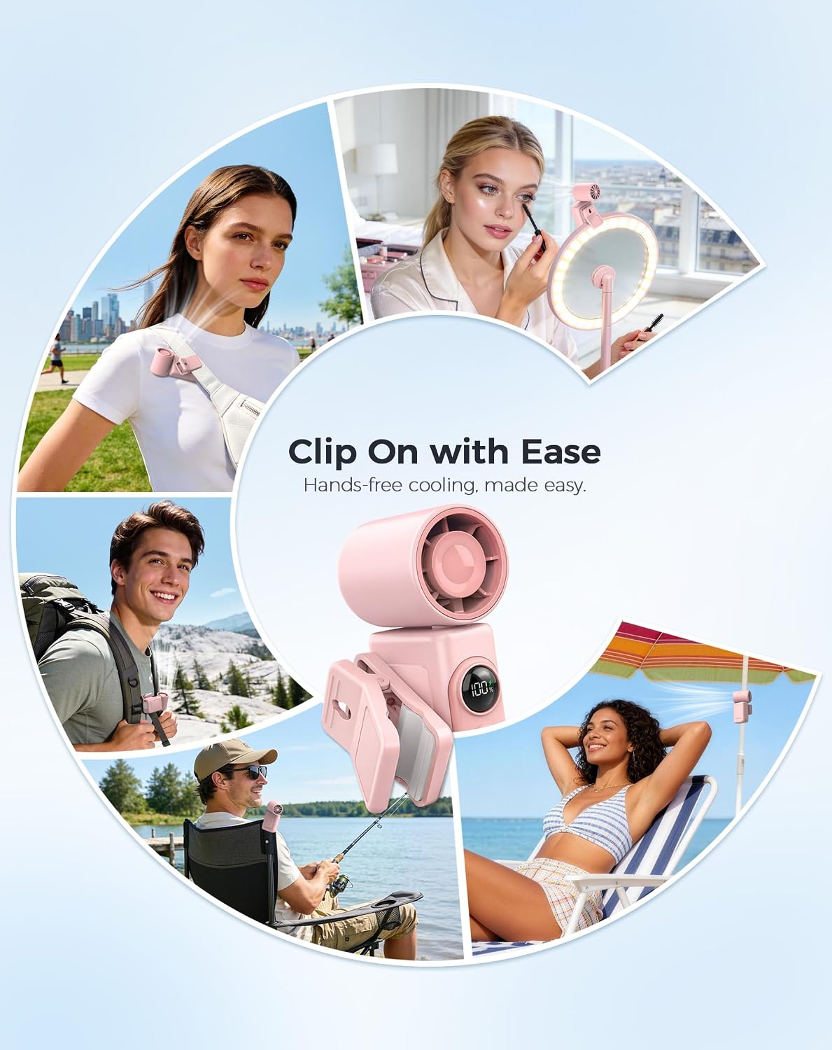 Clip-On Portable Fan for Strollers, Handheld Turbo Fan for Travel
