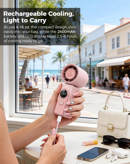 Clip-On Portable Fan for Strollers, Handheld Turbo Fan for Travel