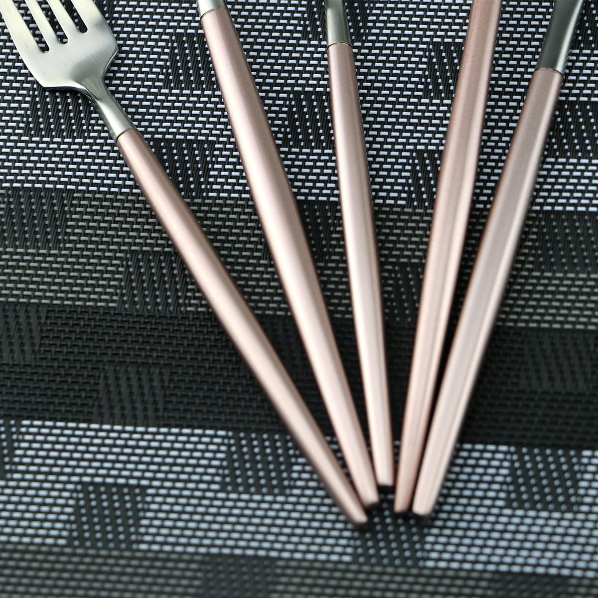 Flatware Set 18/10 Stainless Steel Matte Pink - Kitchen Utensil Serving Set of Dinner Fork Knife Spoons Salad Fork Dessert Spoon,20 Piece Set of 4, for Home Kitchen Restaurant Hotel (Pink)