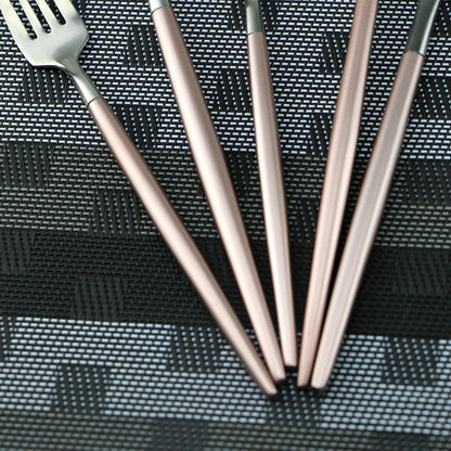Flatware Set 18/10 Stainless Steel Matte Pink - Kitchen Utensil Serving Set of Dinner Fork Knife Spoons Salad Fork Dessert Spoon,20 Piece Set of 4, for Home Kitchen Restaurant Hotel (Pink)