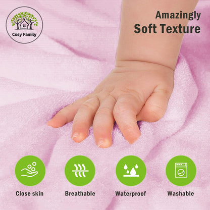 3 Pack Baby Hooded Towels, Rayon Made from Bamboo, Ultra Soft Unisex Bath Towels for Babies,Toddler,Infant - Newborn Essential - Ultra Absorbent Toddler Towels for Baby Boy Girl - Pink