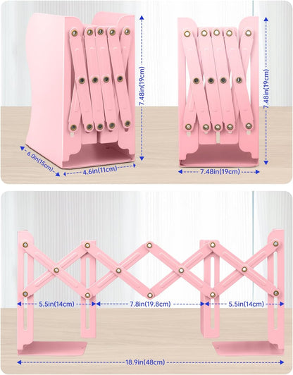 Honagu Adjustable Bookends, Metal Book Ends for Shelves Heavy Book
