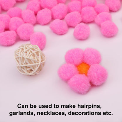 Pink Pom Poms, 150PCS 1 Inch Pompoms, Pom Poms Bulk, Puff Balls