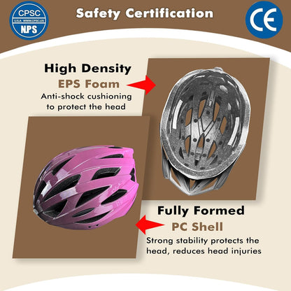 Road Bike Helmet Adult Men & Women, Adjustable Lightweight Design (22-24.5 Inches) - Vented, Removable Visor & Reflective White, for Day and Night Commuting & Sports | CPSC Certified