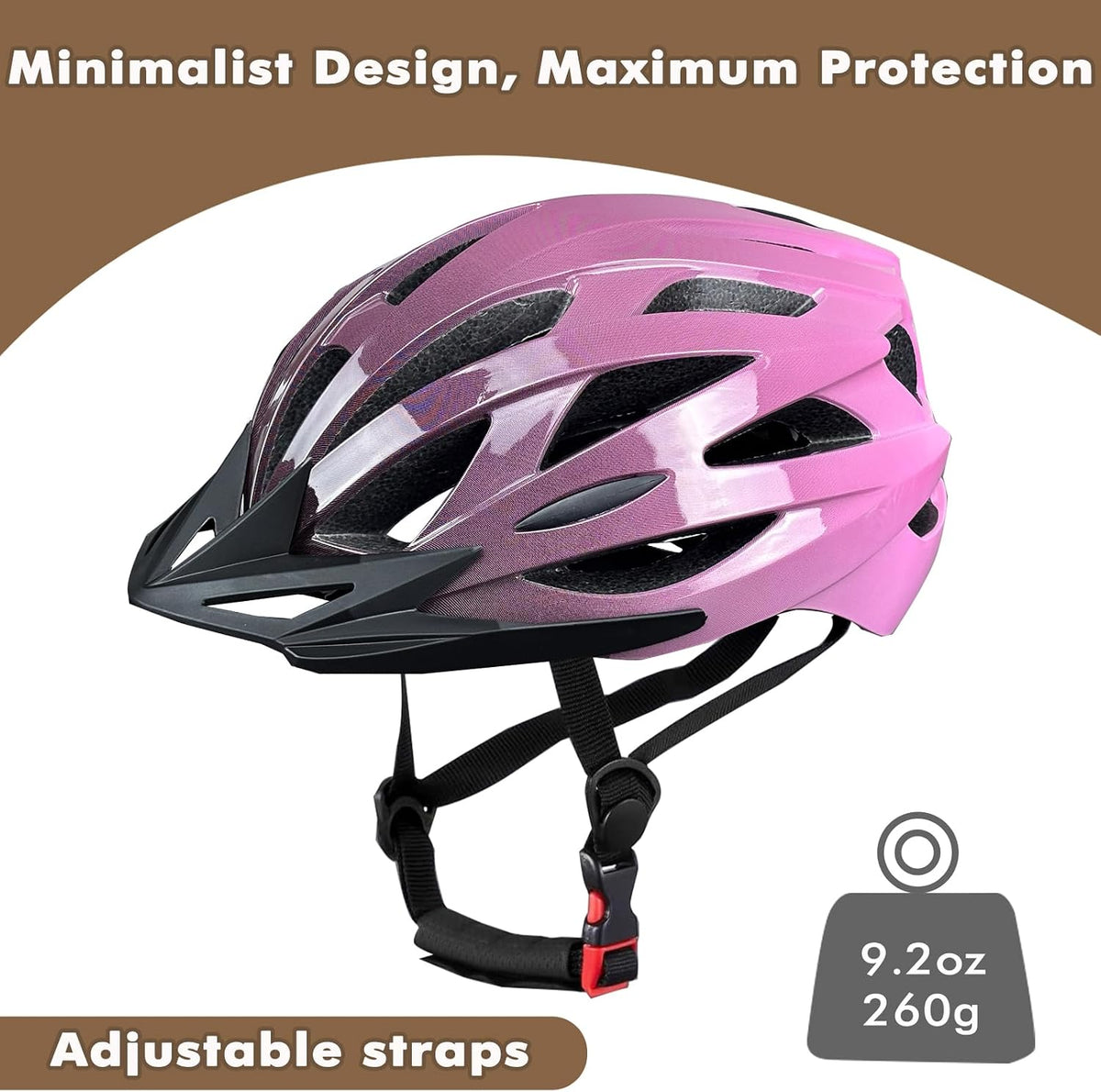 Road Bike Helmet Adult Men & Women, Adjustable Lightweight Design (22-24.5 Inches) - Vented, Removable Visor & Reflective White, for Day and Night Commuting & Sports | CPSC Certified