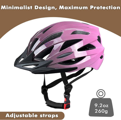 Road Bike Helmet Adult Men & Women, Adjustable Lightweight Design (22-24.5 Inches) - Vented, Removable Visor & Reflective White, for Day and Night Commuting & Sports | CPSC Certified