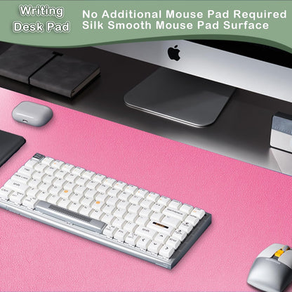Leather Desk Pad Protector,Non-Slip Mouse Pad,Laptop Desk Pad,Office Mouse Mat,Waterproof Leather Desk Blotter,Desk Writing Pad for Office and Home (S-Rose Pink,24"x 14")