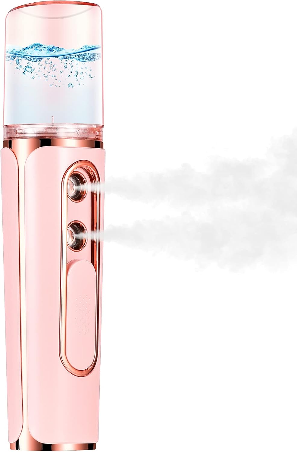 Nano Mister for Eyelash Extensions, Portable Facial Mist Sprayer with 2 Nozzles, 30ml Water Tank - USB Rechargeable Handheld Face Atomizer for Makeup and Skin Hydration - Pink