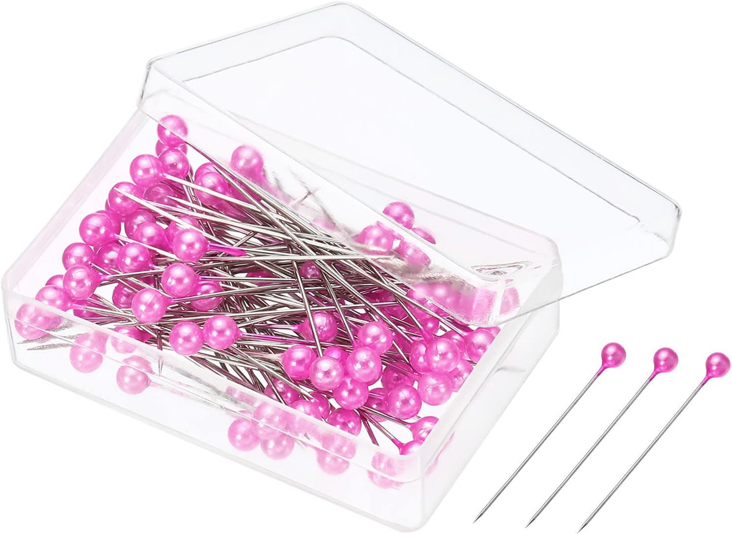 Pearlized Sewing Pins, 1 Set Stainless Steel Ball Head Needle Straight Quilting Pin for Dressmaker Decorations, Pink