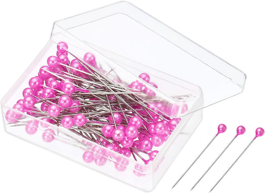 Pearlized Sewing Pins, 1 Set Stainless Steel Ball Head Needle Straight Quilting Pin for Dressmaker Decorations, Pink