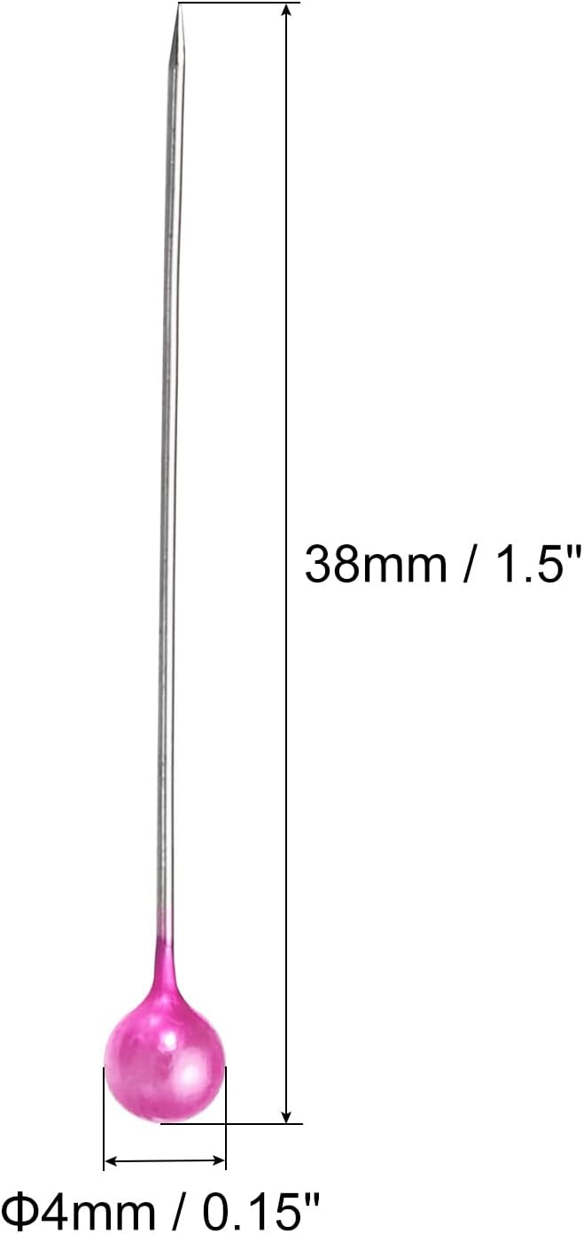 Pearlized Sewing Pins, 1 Set Stainless Steel Ball Head Needle Straight Quilting Pin for Dressmaker Decorations, Pink