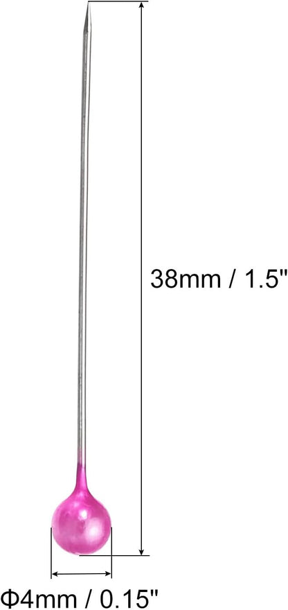 Pearlized Sewing Pins, 1 Set Stainless Steel Ball Head Needle Straight Quilting Pin for Dressmaker Decorations, Pink