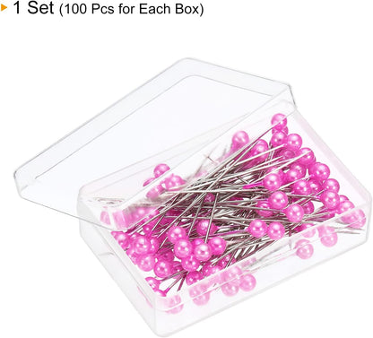 Pearlized Sewing Pins, 1 Set Stainless Steel Ball Head Needle Straight Quilting Pin for Dressmaker Decorations, Pink