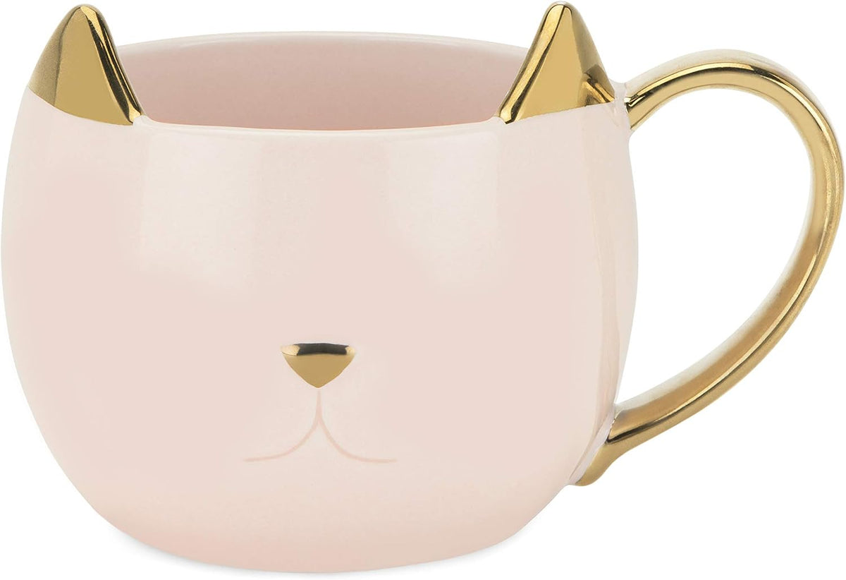 Chloe Cat Ceramic Coffee Mug, Tea Cups, Travel Mugs for Cappuccino, Latte, Hot Chocolate, Milk, Herbal Teas, 12 oz, Set of 1, Pink