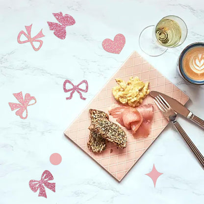 240 Pcs Pink Bow Confetti, Bow Theme Glitter Table Scatter (Pink)