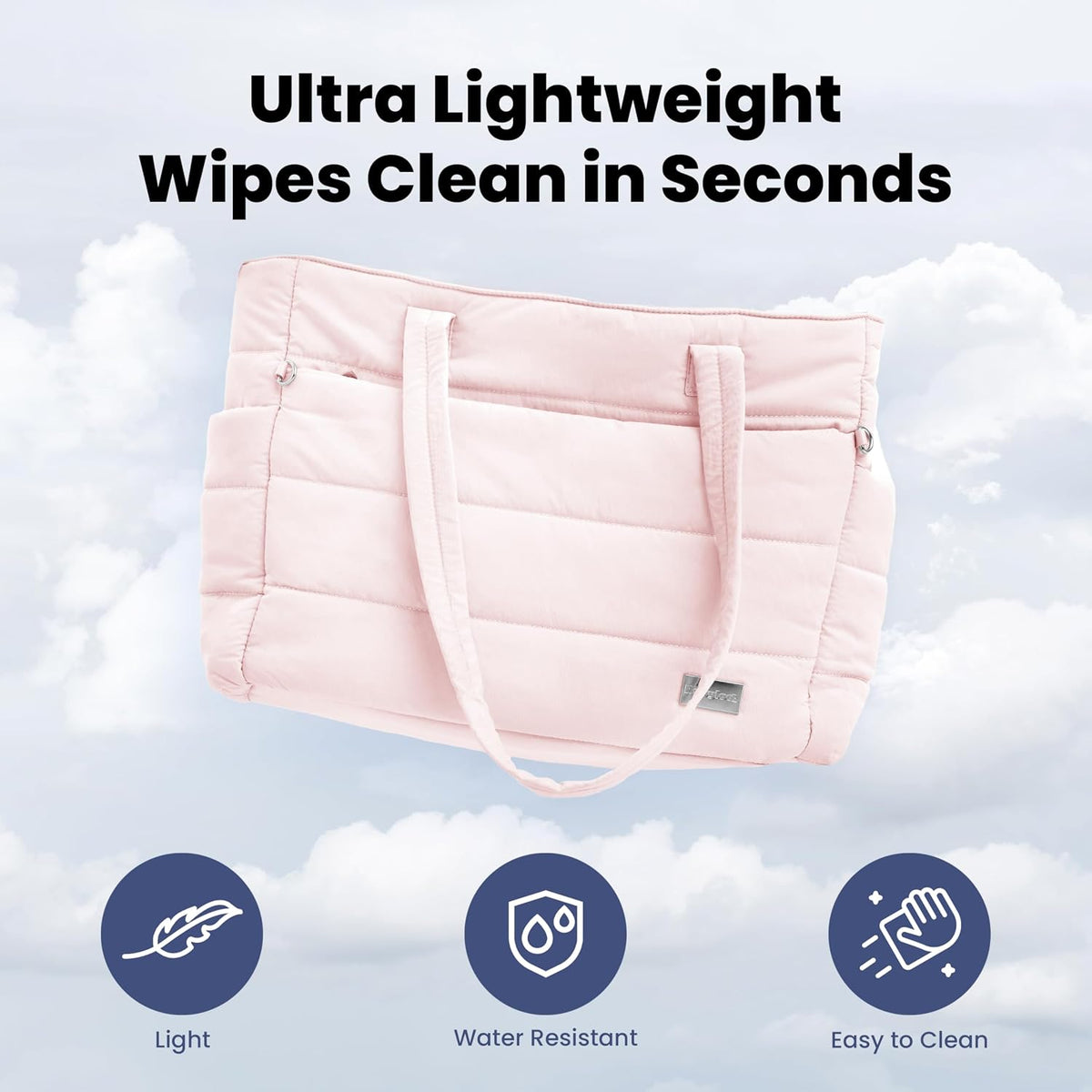 Puffer Dog Travel Bag for Dog Moms, Diaper Bag with Travel Bowls