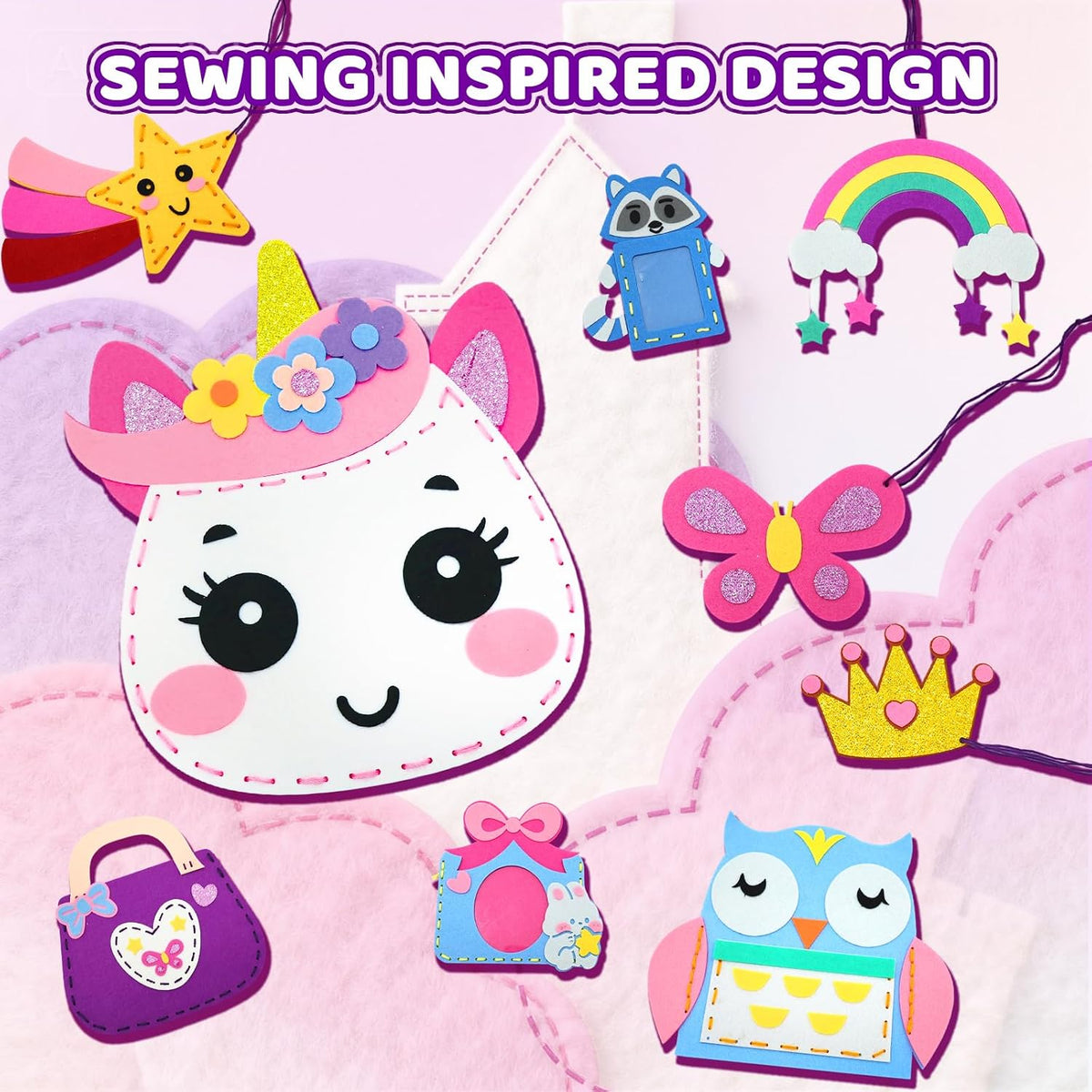 Unicorn Sewing Kit for Kids Ages 4-8| 9 Beginner Projects