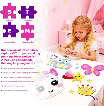 Unicorn Sewing Kit for Kids Ages 4-8| 9 Beginner Projects