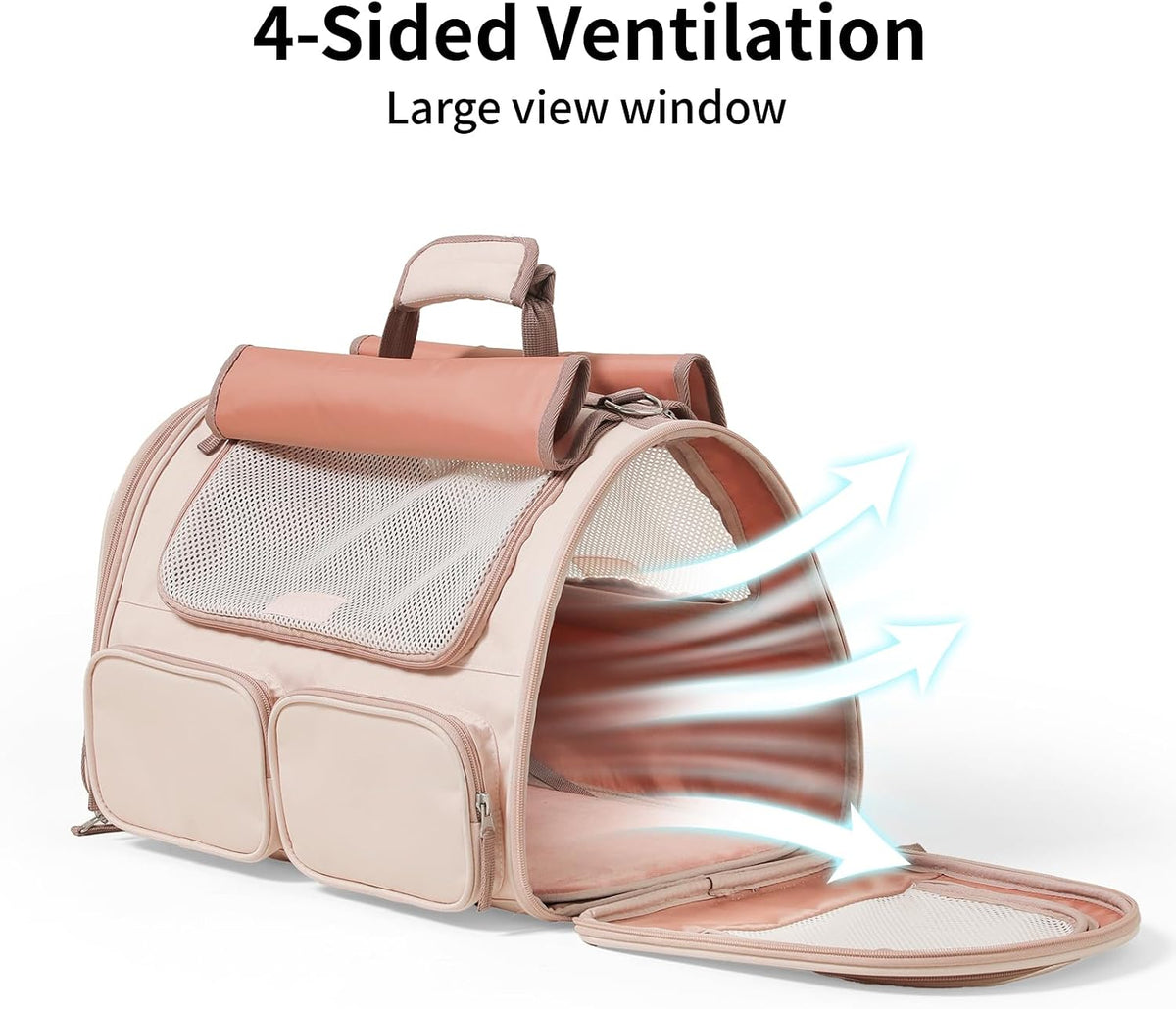 Cat Carrier, Airline Approved Dog Carrier with Rollable Cover