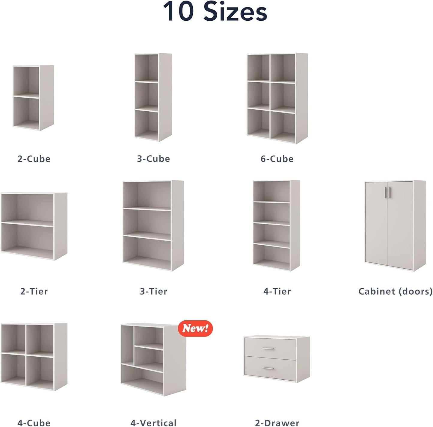 Apexa 2-Tier Cube Storage Organizer Shelves, Stackable Wood Bookcase Fits Cubby Bins for Organization, Dorm Teen Room Decor & Home Office, Light Pink