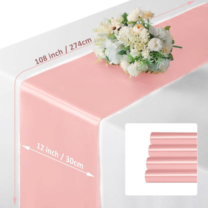 Blush Satin Table Runner 12x108 - 4 Pieces