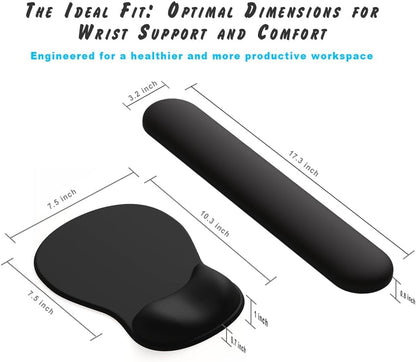 ErgoComfort Gel Wrist Rest Mouse Pad-Ergonomic Office Mousepad with Wrist Support-Non-Slip, Design Desk Accessories Mat for Home&Game Decor (09PinkSerenity Set)