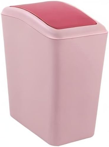 16L Plastic Trash Can with Swing Lid, Garbage Can for Kitchen, Office
