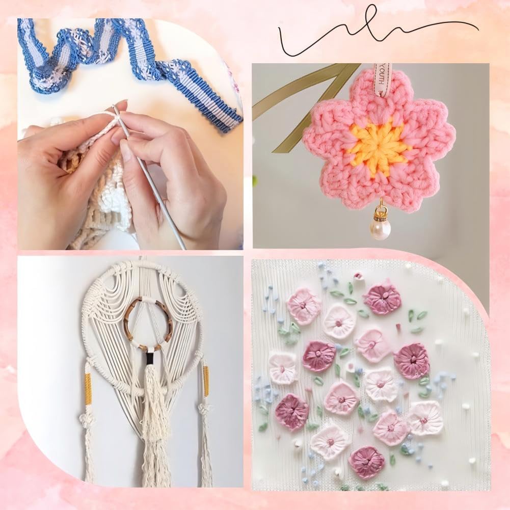 10 Skeins 87.5 Yards 6 Strands Pink Friendship Bracelet String Hand Variegated Embroidery Floss Gradient Cross Stitch Thread Yarn Bracelets Threads Bulk for Sewing Crochet Crafts Stitching