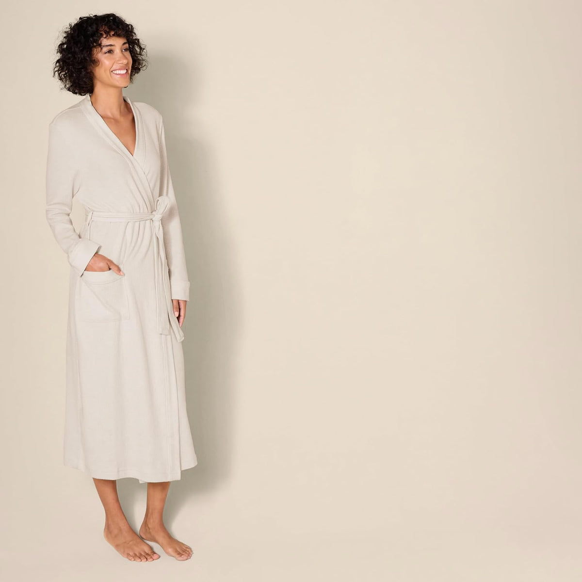 Women's Lightweight Waffle Full-Length Bath Robe (Available in Plus Size)