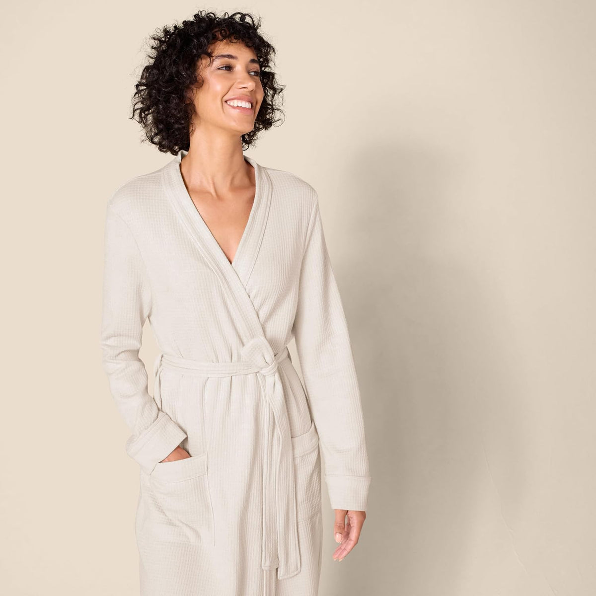 Women's Lightweight Waffle Full-Length Bath Robe (Available in Plus Size)