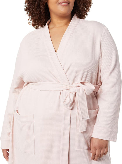 Women's Lightweight Waffle Full-Length Bath Robe (Available in Plus Size)
