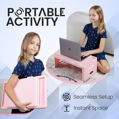 Lap Desk, Folding Desk, Portable Table, Blush, 9.75" x 12"