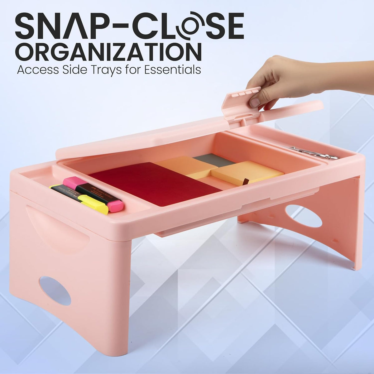 Lap Desk, Folding Desk, Portable Table, Blush, 9.75" x 12"